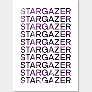 STARGAZER (Purple Text) Posters and Art